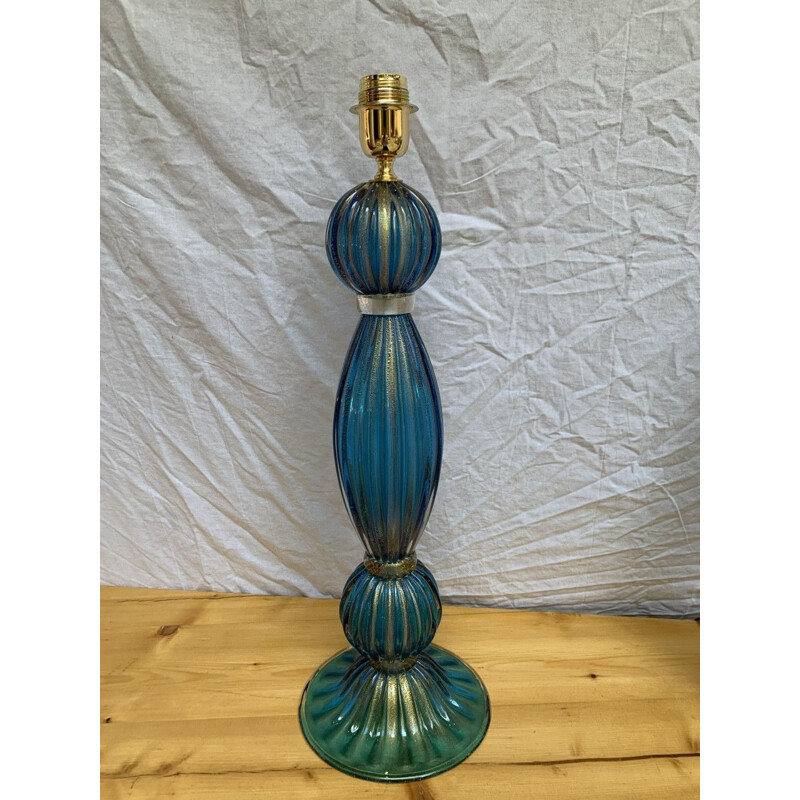Pair of vintage Murano glass lamps by Toso Murano, 1980