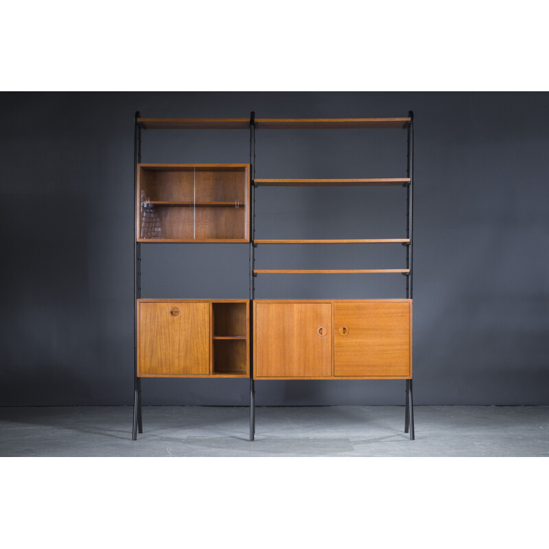 Danish vintage modular teak shelving, 1960s