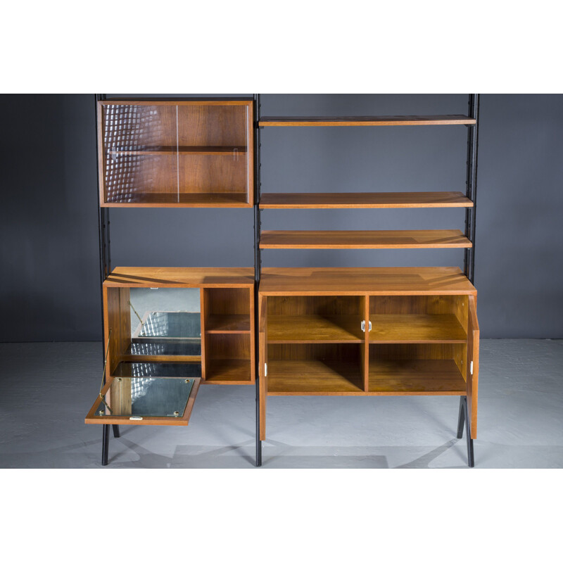 Danish vintage modular teak shelving, 1960s