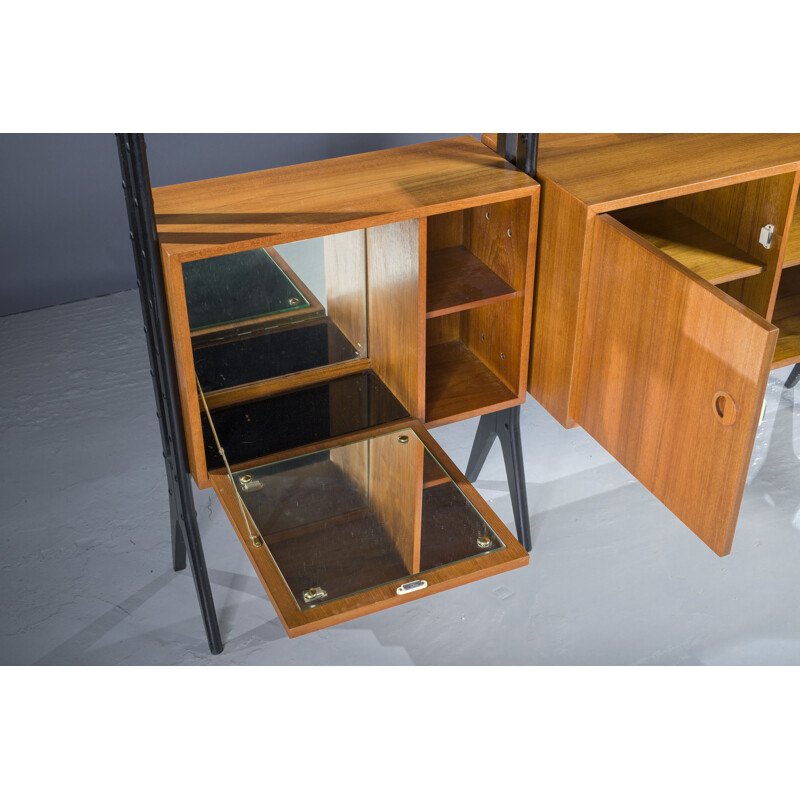 Danish vintage modular teak shelving, 1960s