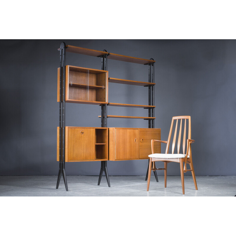 Danish vintage modular teak shelving, 1960s