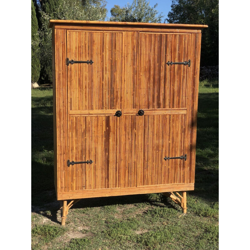 Mid century split bamboo cabinet, 1960