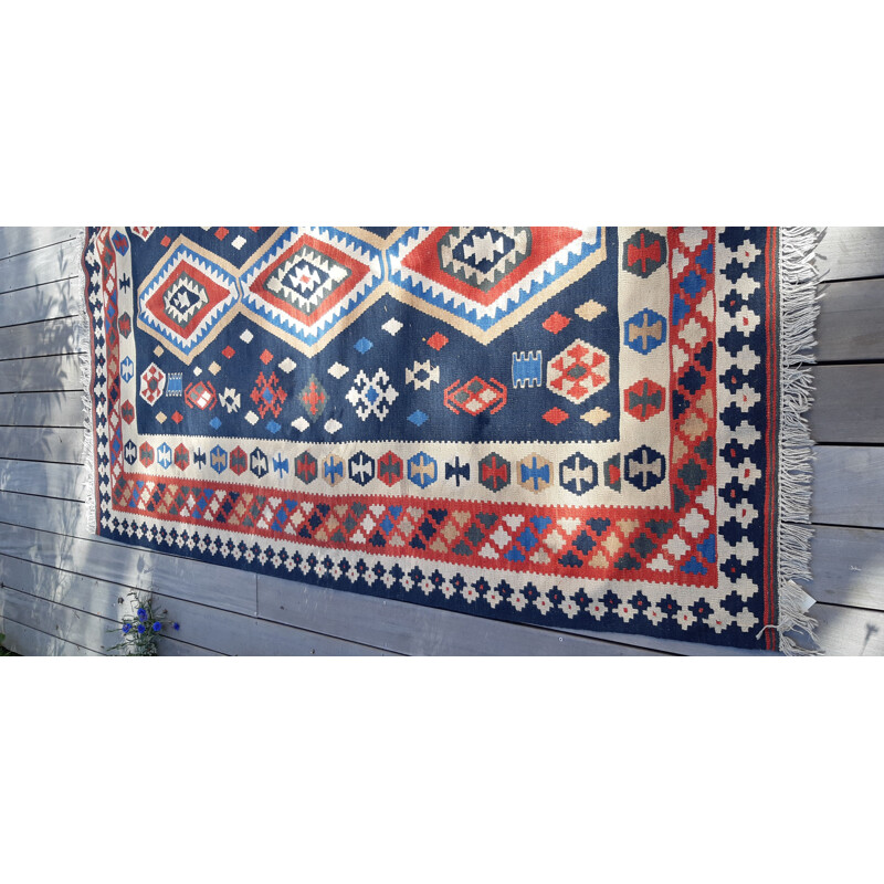 Vintage Iranian kilim wool rug