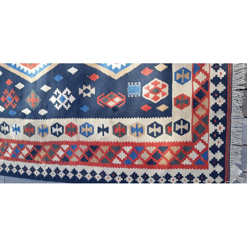 Vintage Iranian kilim wool rug