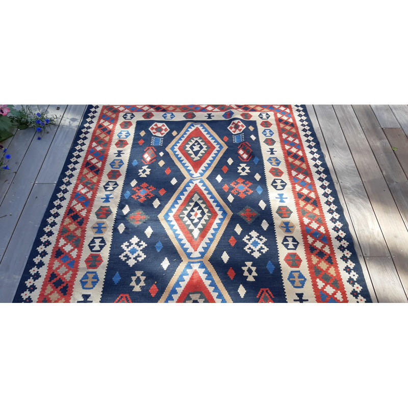 Vintage Iranian kilim wool rug