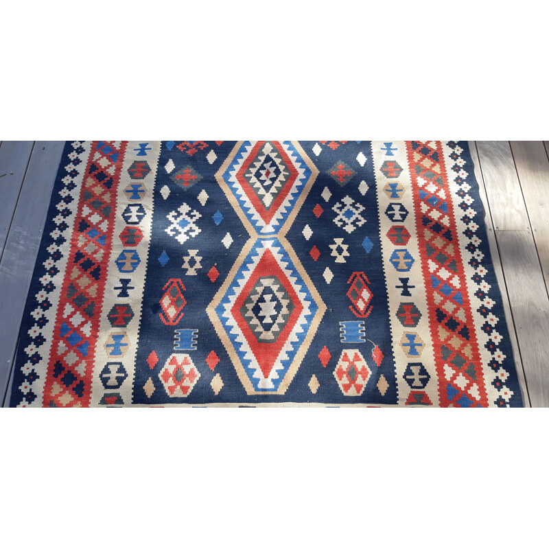 Vintage Iranian kilim wool rug