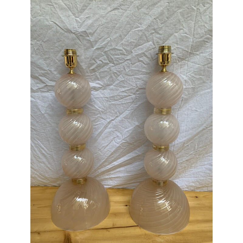 Pair of vintage lamps by Toso Murano, 1990