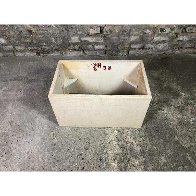 Vintage ivory travertine coffee table, 1970s