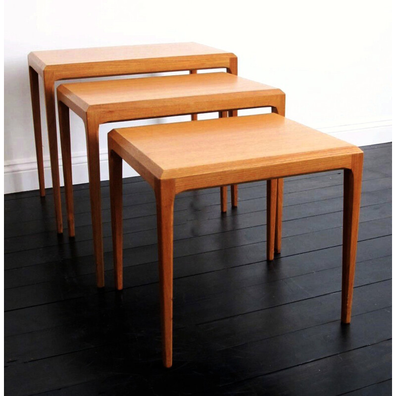 CFC Silkeborg nesting tables in teak wood, Johannes ANDERSEN - 1960s