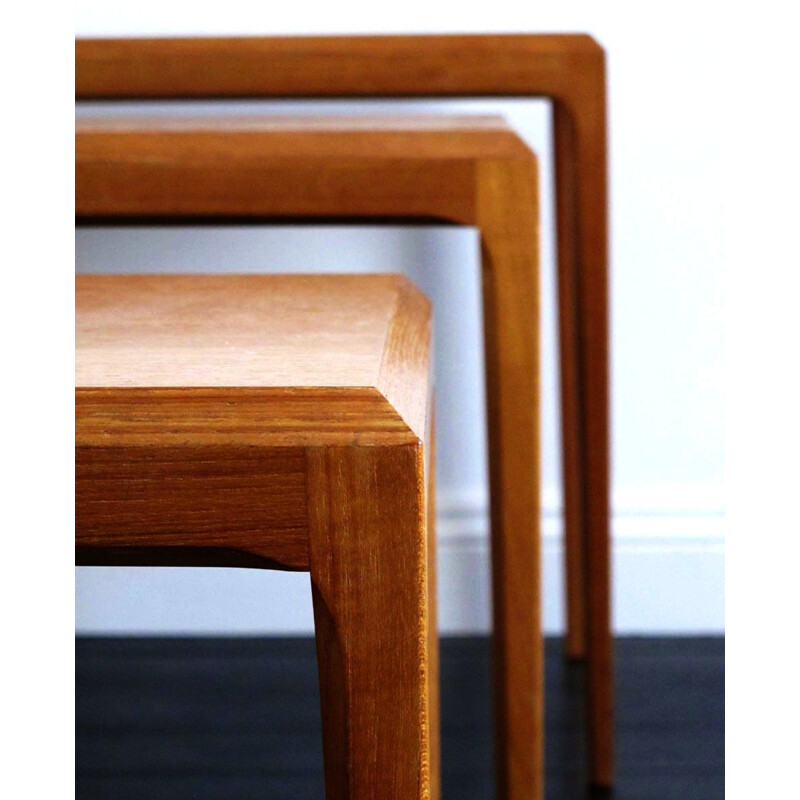 CFC Silkeborg nesting tables in teak wood, Johannes ANDERSEN - 1960s