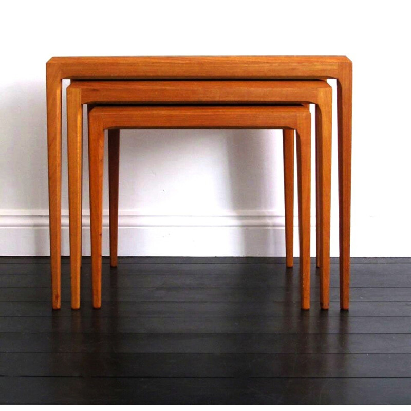 CFC Silkeborg nesting tables in teak wood, Johannes ANDERSEN - 1960s