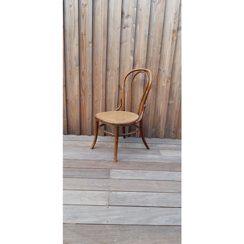 Vintage Fischel bistro cane chair