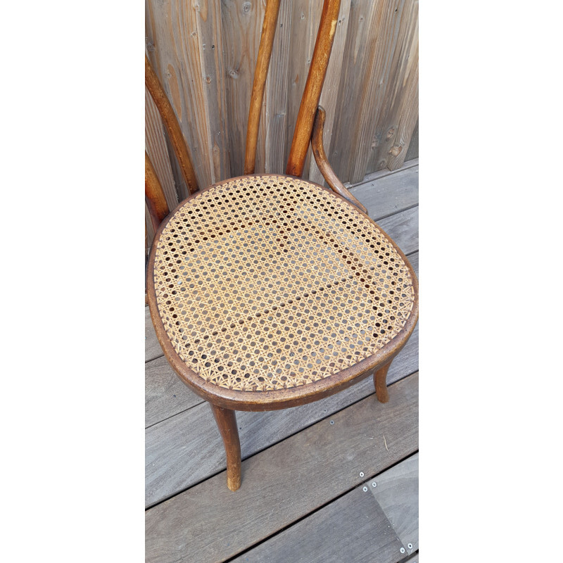 Vintage Fischel bistro cane chair