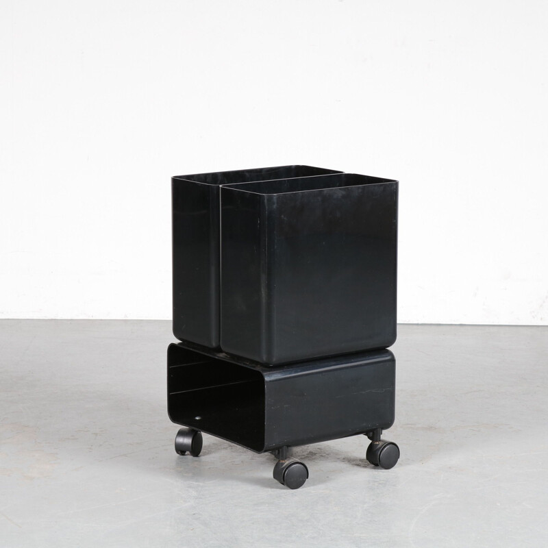 Mid century black trolley by G. Coslin for Longato Padova, Italy 1970s