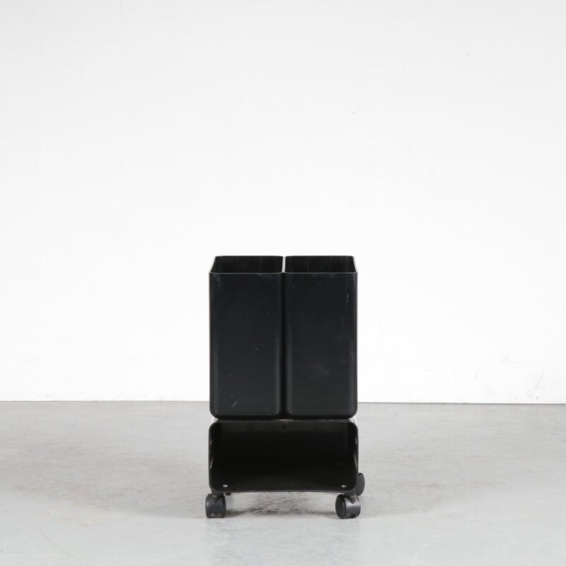 Mid century black trolley by G. Coslin for Longato Padova, Italy 1970s