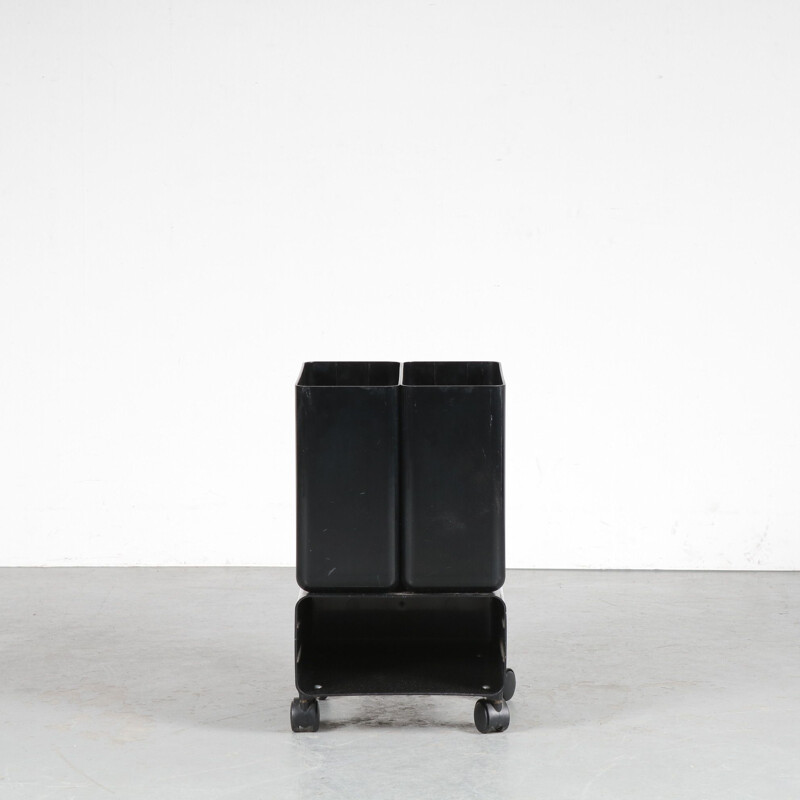 Mid century black trolley by G. Coslin for Longato Padova, Italy 1970s