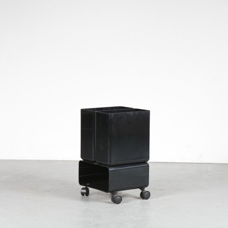 Mid century black trolley by G. Coslin for Longato Padova, Italy 1970s