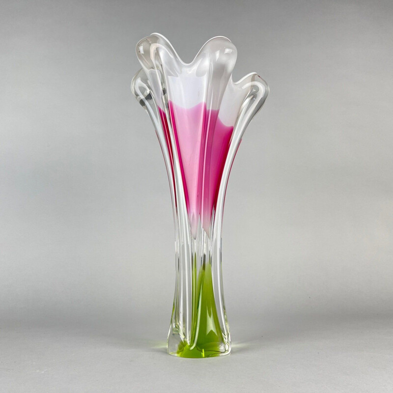 Vintage Art glass vase by Josef Hospodka for Chribska Glassworks, 1960s