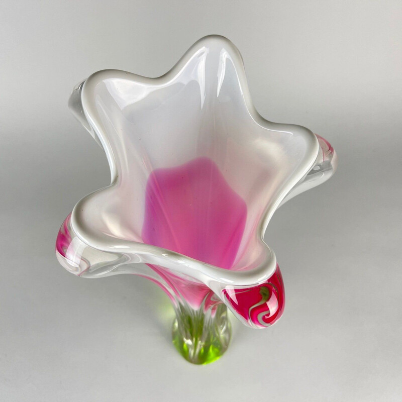 Vintage Art glass vase by Josef Hospodka for Chribska Glassworks, 1960s