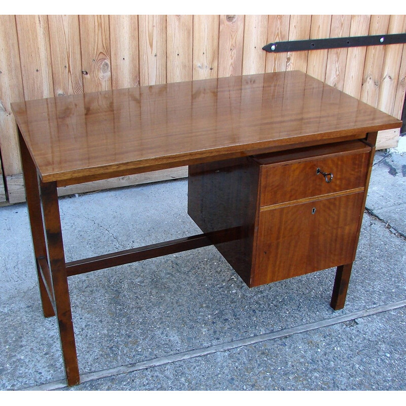 Bureau vintage en bois, Pologne 1960