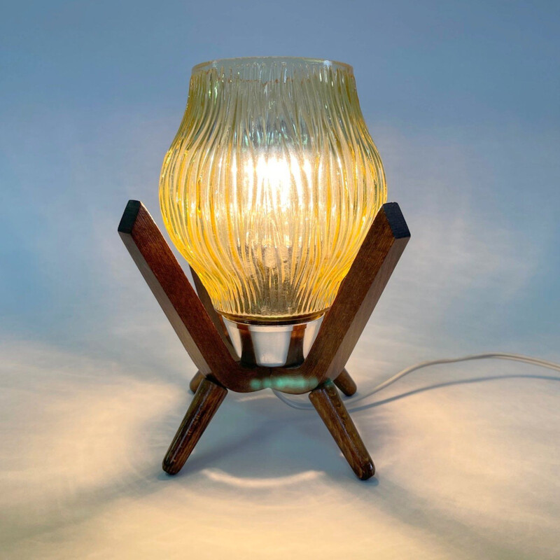 Vintage table lamp by Dřevo Humpolec, Czechoslovakia 1970s