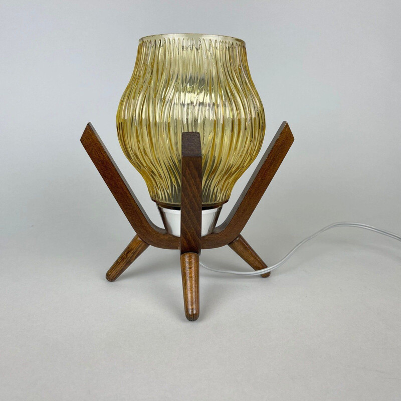 Vintage table lamp by Dřevo Humpolec, Czechoslovakia 1970s