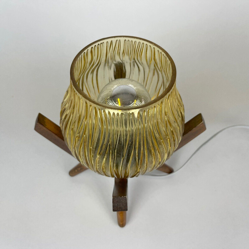 Vintage table lamp by Dřevo Humpolec, Czechoslovakia 1970s