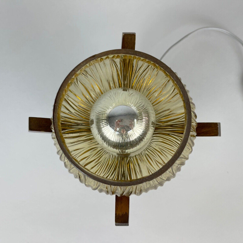 Vintage table lamp by Dřevo Humpolec, Czechoslovakia 1970s