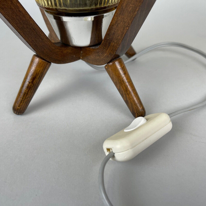 Vintage table lamp by Dřevo Humpolec, Czechoslovakia 1970s