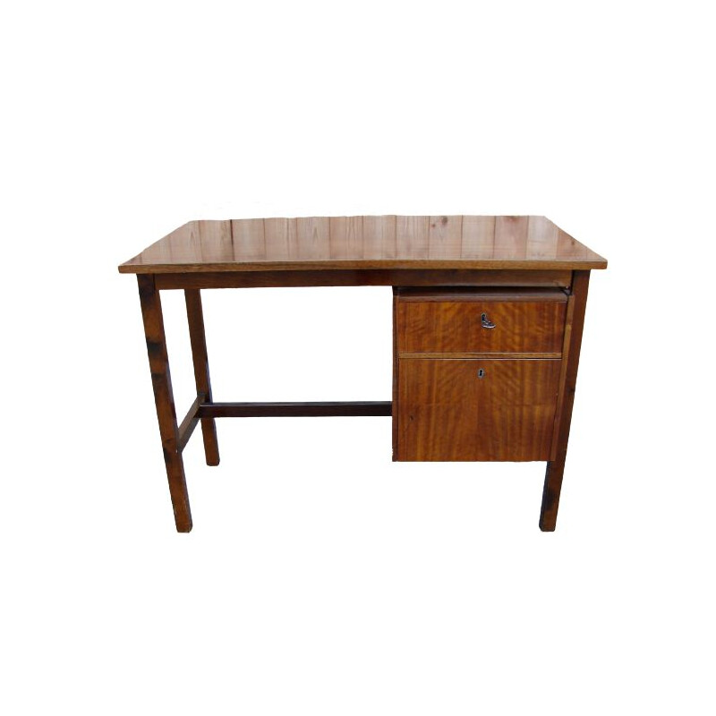 Bureau vintage en bois, Pologne 1960