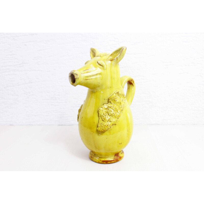 Vintage ceramic zoomorphic pitcher, 1950