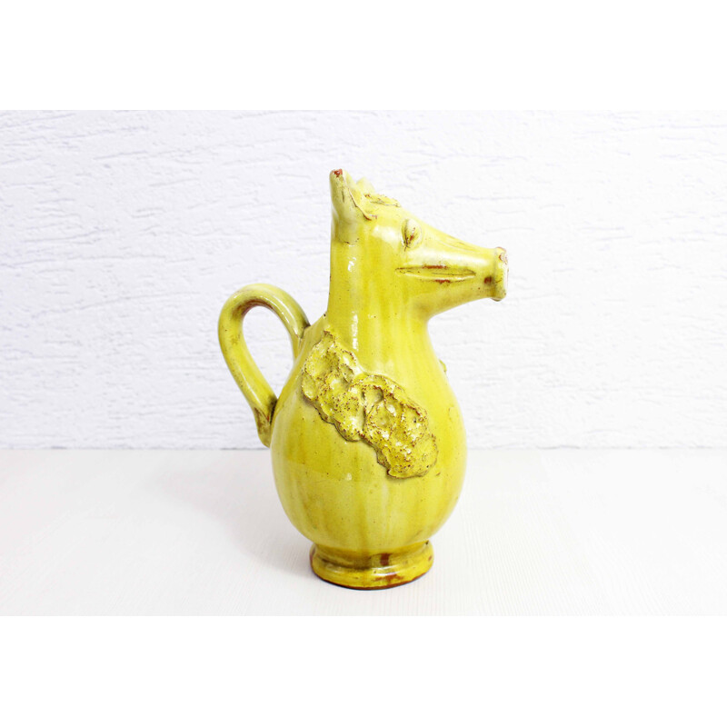 Vintage ceramic zoomorphic pitcher, 1950