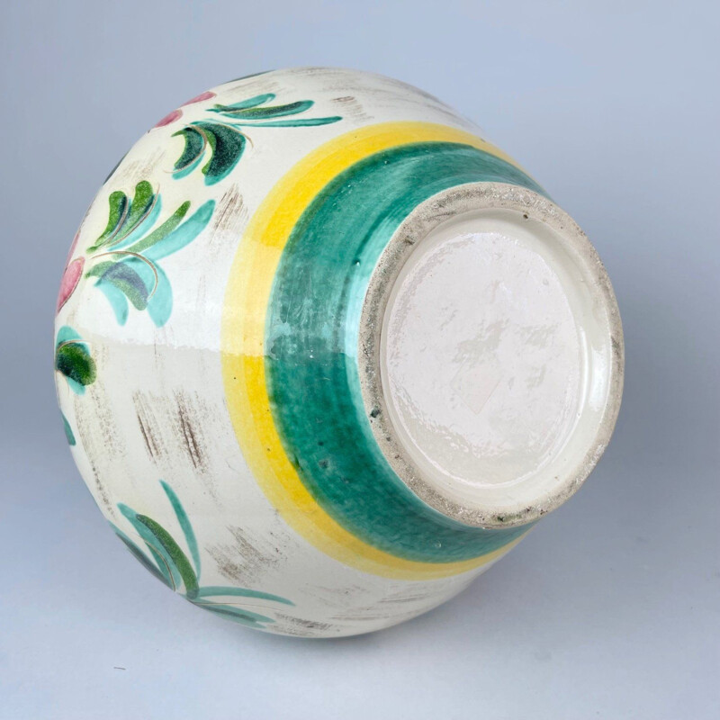 Mid century hand painted ceramic floor vase, Germany 1970s