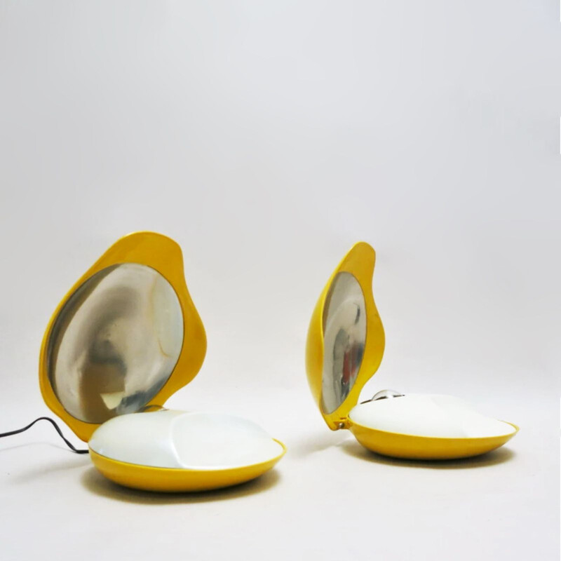 Pair of vintage shell lamps by Luigi Colani, Italy 1970
