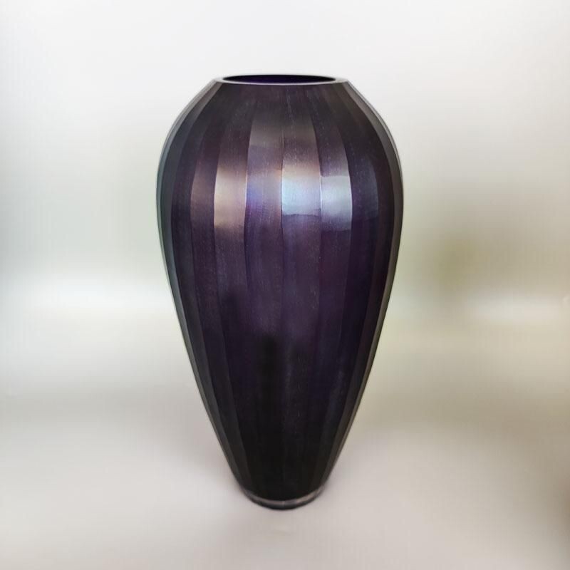 Purple pair of vintage vases in Murano Glass, Italy 1970s