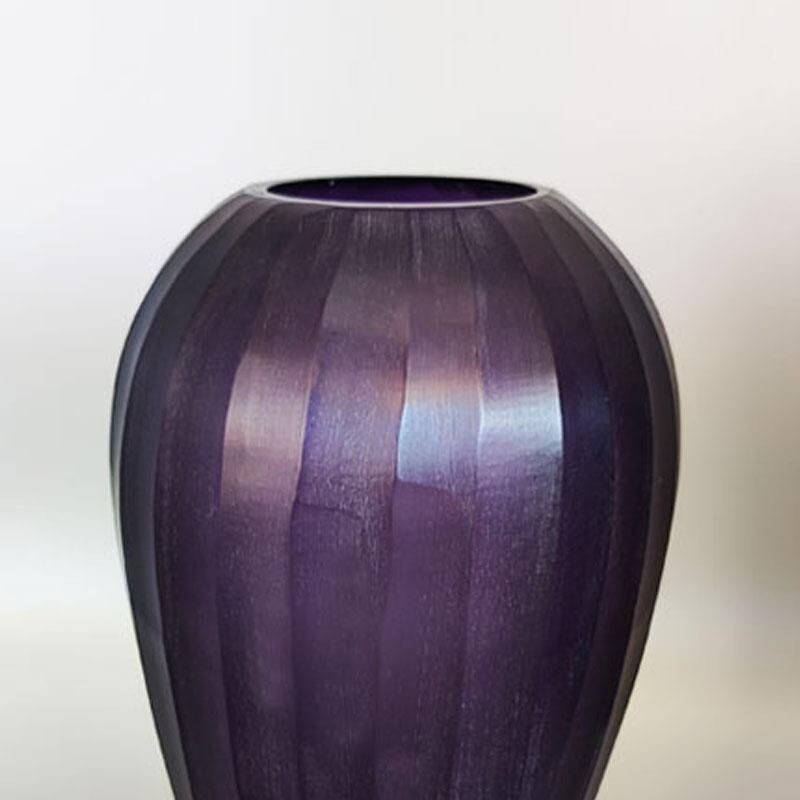 Purple pair of vintage vases in Murano Glass, Italy 1970s