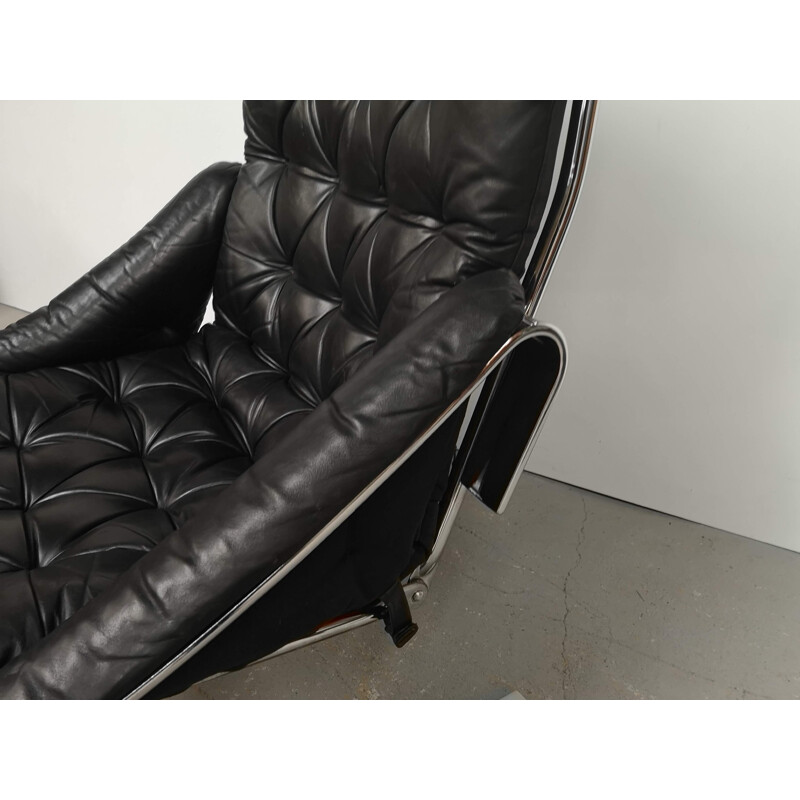 Vintage leather and chrome armchair