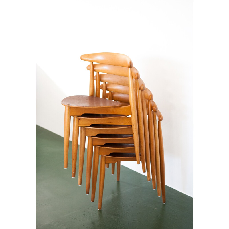 Table et 6 chaises Fritz Hansen en bois, Hans WEGNER - 1950