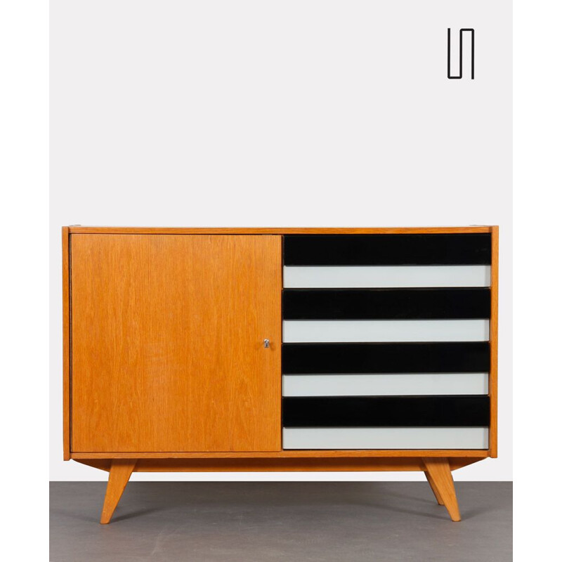 Vintage oakwood sideboard model U458 by Jiri Jiroutek for Interier Praha, Czech Republic 1960