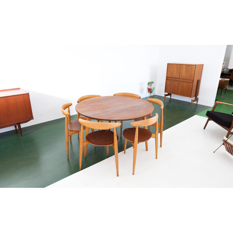 Table et 6 chaises Fritz Hansen en bois, Hans WEGNER - 1950