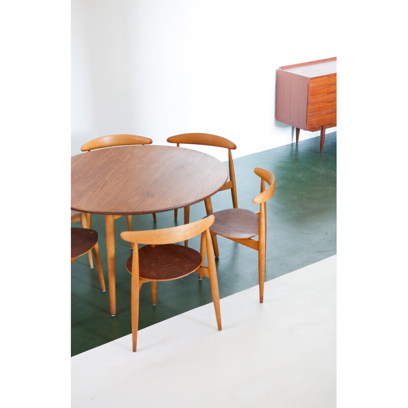 Table et 6 chaises Fritz Hansen en bois, Hans WEGNER - 1950