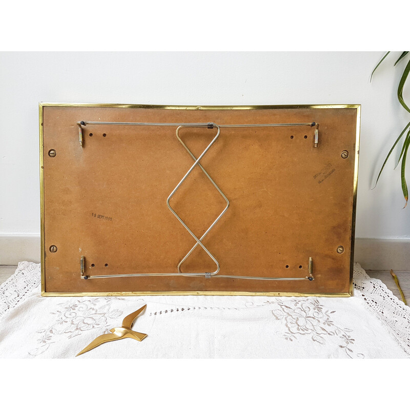 Vintage folding side table with 2 handles, 1968