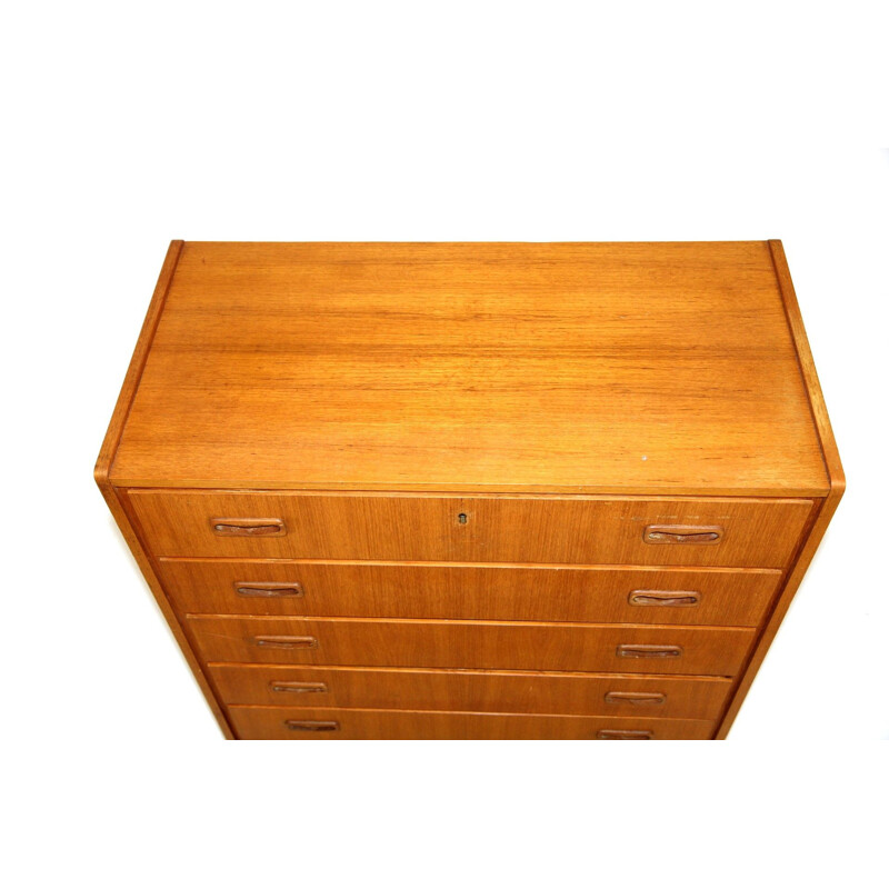 Vintage teak chest of drawers with 6 drawers, Sweden 1960