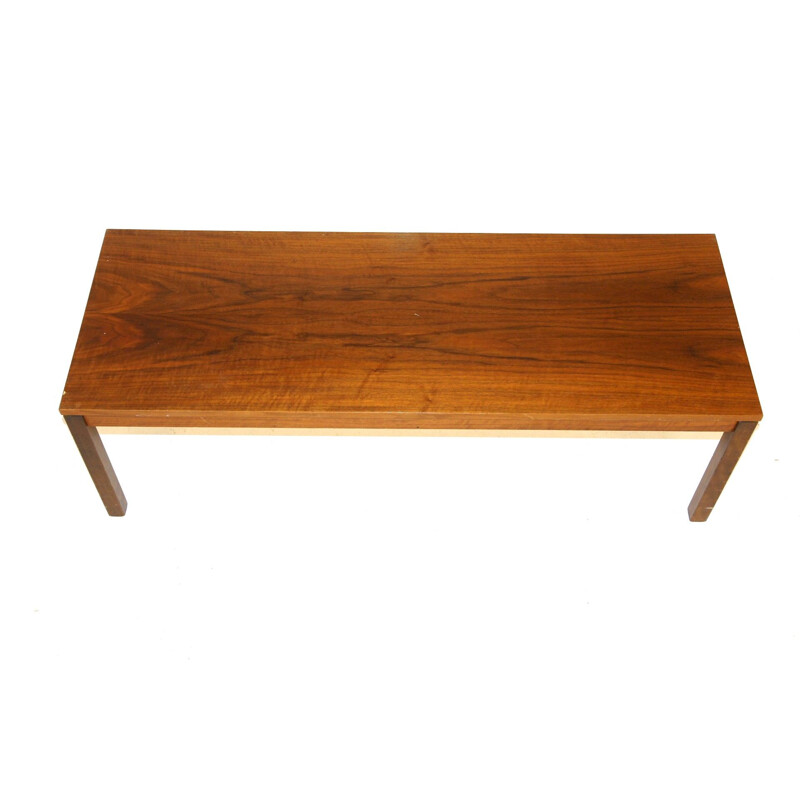 Vintage minimalist bench in walnut, Sweden 1960