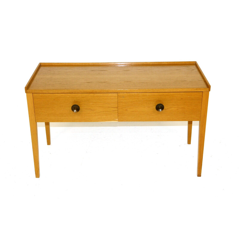 Vintage eikenhouten console, Zweden 1960