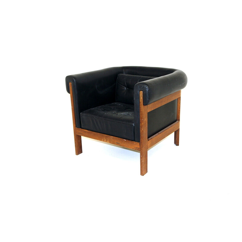 Fauteuil vintage en cuir par Börge Lindau & Bo Lindekrantz pour Haglund & Söner Ab, 1960