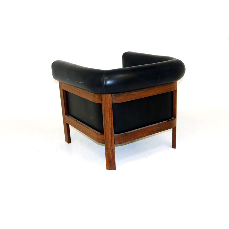 Vintage leather armchair by Börge Lindau & Bo Lindekrantz for Haglund & Söner Ab, 1960