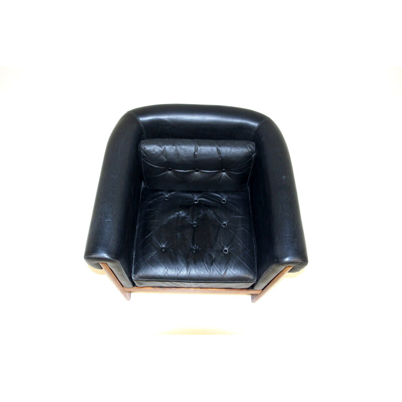 Vintage leather armchair by Börge Lindau & Bo Lindekrantz for Haglund & Söner Ab, 1960