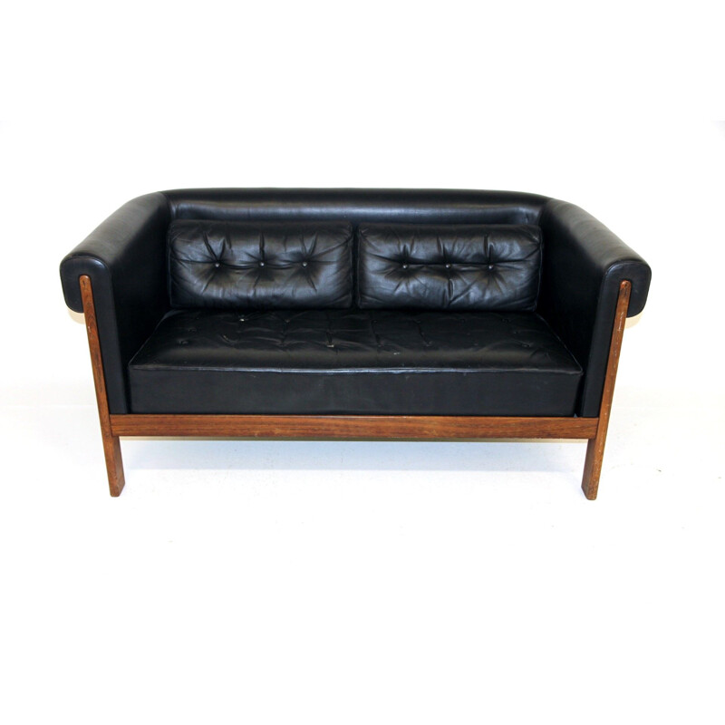 Vintage leather sofa by Börge Lindau & Bo Lindekrantz for Haglund & Söner ab, 1960