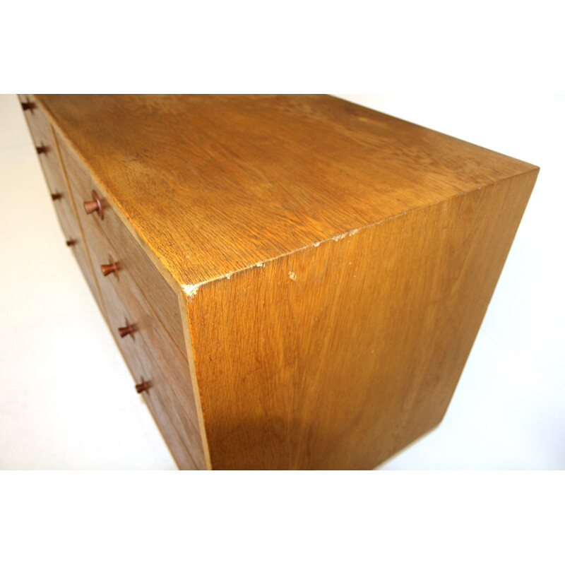 Vintage oakwood and teak chest of drawers, Denmark 1960